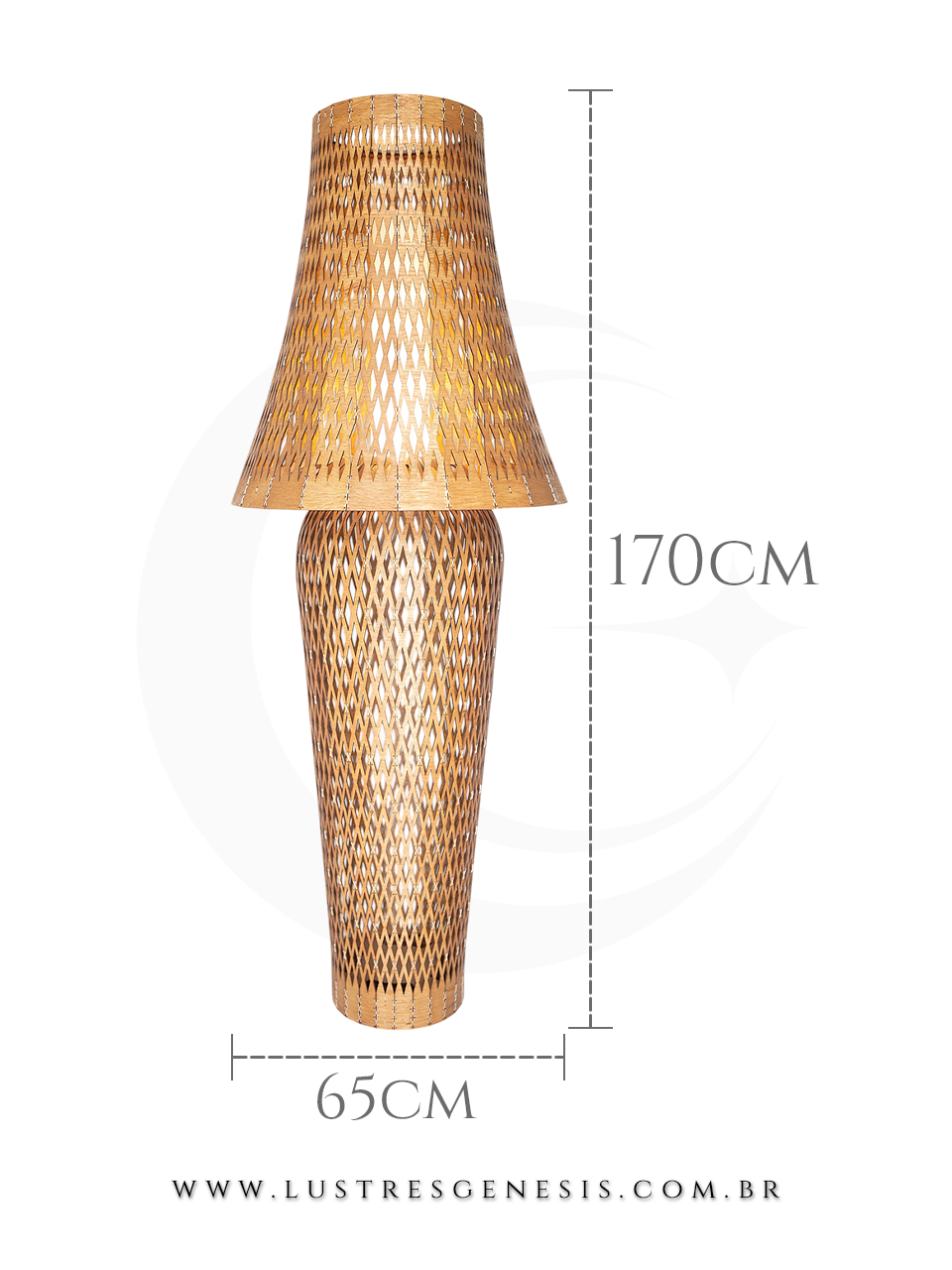 Luminária de Chão Coluna Lanterna Rustico de Madeira Redondo para Sala de Jantar, Cozinha, Quarto de Casal e Mesa Sala Jantar Lustres Genesis